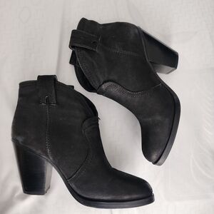 Vince Camuto | Black Western Style Ankle Booties
